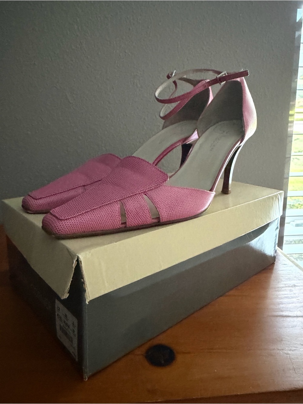 Pink Ankle-Strap Pointed Toe Heels - Casual Corner
